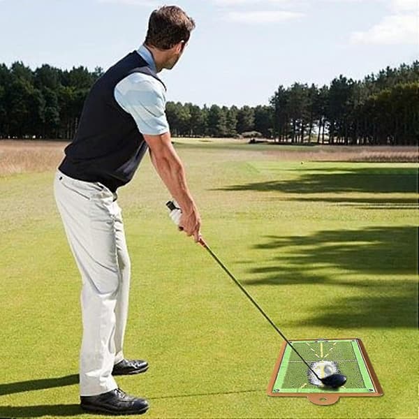Golf Treningsmatte For Svingdeteksjon, Premium Golf Impact Matte, Path Feedback Golf Treningsmatter