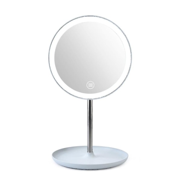 Oplyst stort makeup-spejl 360-graders roterende LED-lysspejl Lysstyrke Justerbar Circle Vanity