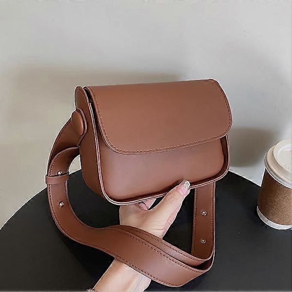 2022 Retro Casual Dame Tote Skuldertaske Mode Tekstur Alsidige Crossbody Tasker PU Læder Spænde Håndtasker Luksus Designer Brown 18.5x14.5x6.5cm