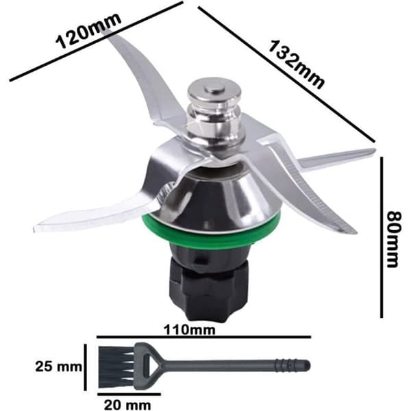 Foodprocessor-blandeblad - LUSKYKA® - Rustfrit stål - Fire skarpe blade
