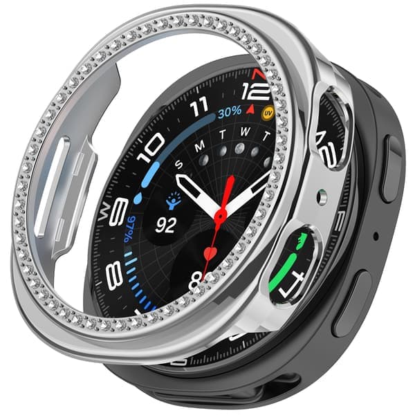Stilfuldt etui til Samsung Galaxy Watch8 40mm Sølv Sølv Silver