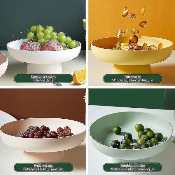 Fruit Dish Round Drain Fruit Basket Container For Kit Counter Table Centerpiece