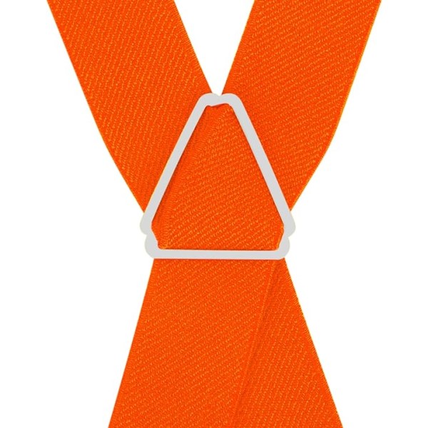 Mænd seler med 4 klips X form, justerbare elastiske seler til bukser til mænd, mænds seler Bryllup Business Casual seler (orange)