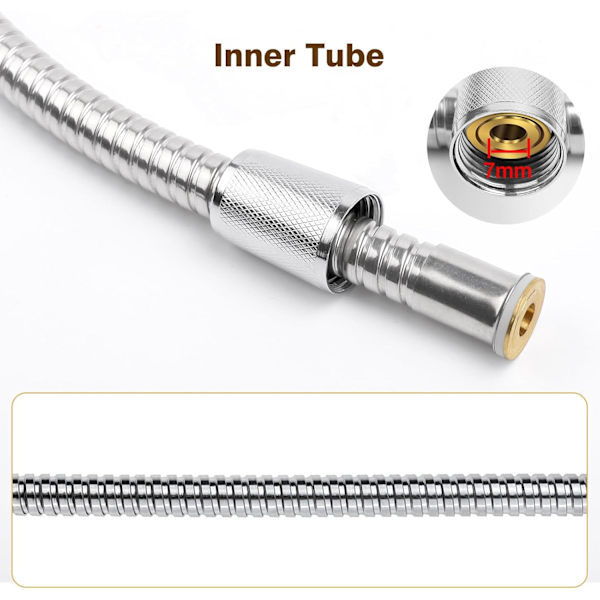 1,5 m (59 tommer) Universal Bruseslange Kategoribevis Standard G1/2 Alle Kobberforbindelser, Krombelagt