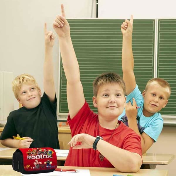 Pennal – Dobbelt rom – Stor kapasitet – Skolepennal – For gutter