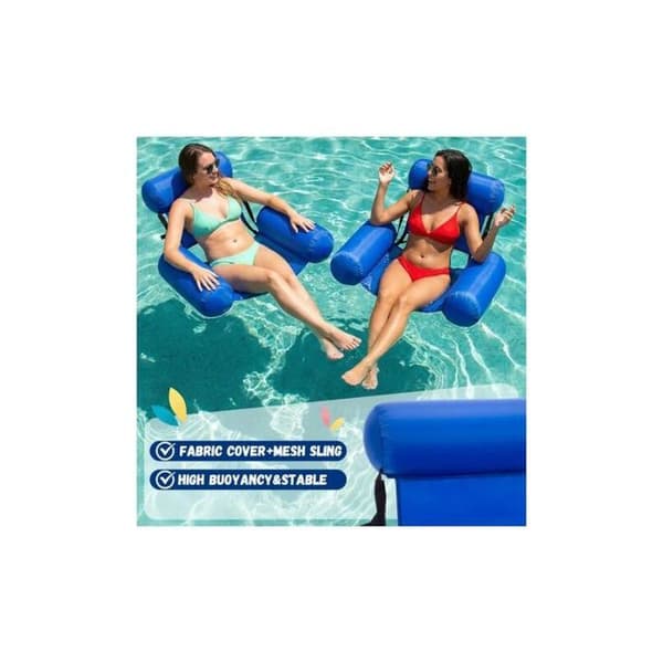 Oppustelig pool-liggestol - Sæt med 2 til voksne - Flydende - Ideel til sommer, strand, sø og familiefester