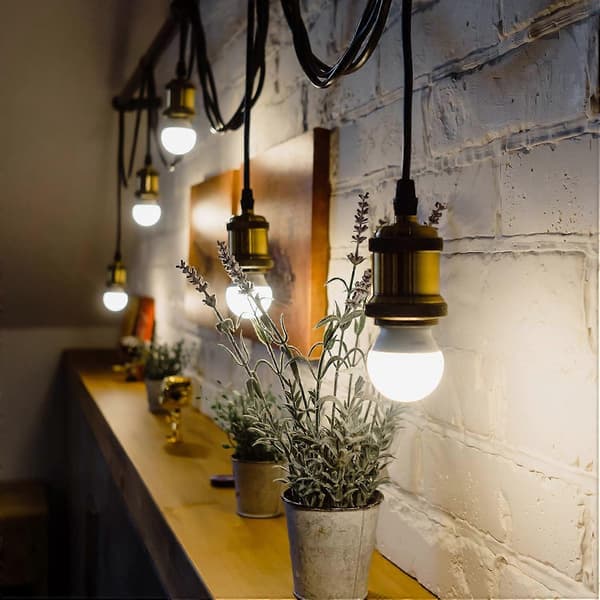 Dww-Sæt med 4 E27 pærefatninger i antik bronze, vintage Edison lampeholder, solid keramisk adapter