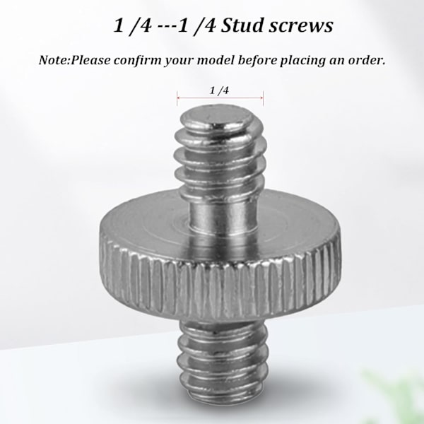 2 stk 1/4\" til 1/4\" hann gjengestativskrueadapter, kameraskrueadapter, dobbelthodet kameraskrueadapter, for kamera, skulderrigg, lysstativ