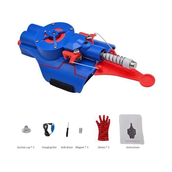 ®RisingFF Spider Web Shooter, ægte brandreb-udskyder, håndledslegetøj, rollespil, sort