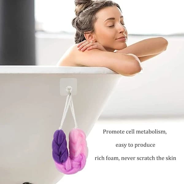 3 st badsvamp ryggmassager badskrubb dusch stretchvävd nätssvamp kroppsmatta i dusch badrumstillbehör