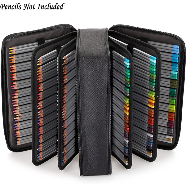 Pennfodral case för färgpennor, stor kapacitet 360 fack Pennhållare med dubbla dragkedjor Studenter Skolkontor blyertspåse (inga pennor)