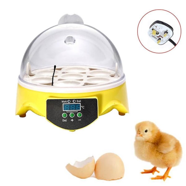 Semi-automatic chick temperature controlled incubator, 7 eggs, chicken equipment incubator, poultry chick hatcher - EU