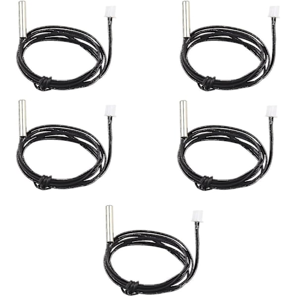 5-pack Vattentät Ntc 10k 1% 3950 Termistor Temperatursensor Sond