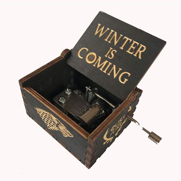 Tre Musikboks i tre - Håndsveiv Musikboks, En rekke stiler Håndgravert Musikboks i tre (Game of Thrones（trefarge）)