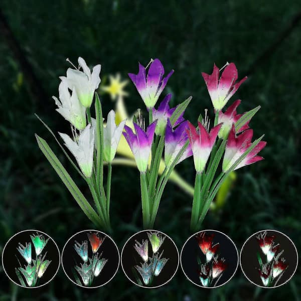 Have Solcelle Lys Blomst Udendørs Solcelle Lys White and Purple Lily