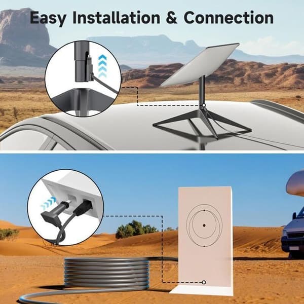 30m vanntett Starlink-forlengelseskabel for rektangulær V2 (Gen 2) parabolantenne, Ethernet