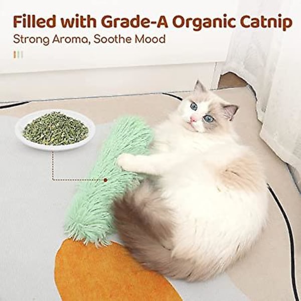 Kissan lelut Kissatyynyt, 3 pakkausta Pehmeät ja kestävät Rapinaääni Catnip-lelut, Interaktiiviset Kissapotkulelut Sisäkissoille, Edistää kissanpennun liikuntaa