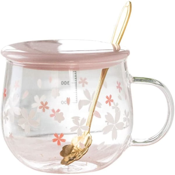 Sakura Cup, Creative Sakura Mug, Söt Värmebeständig kopp (Färg: Rosa A, Storlek: 400ml)