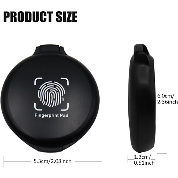 Tumfärgsplatta, fingeravtrycksfärgsplatta, fingeravtryckssats för identifieringssäkerhets-ID fingeravtryckskort brottsbekämpning fingeravtryckstämpel bläckplatta 1 Black+1 Red
