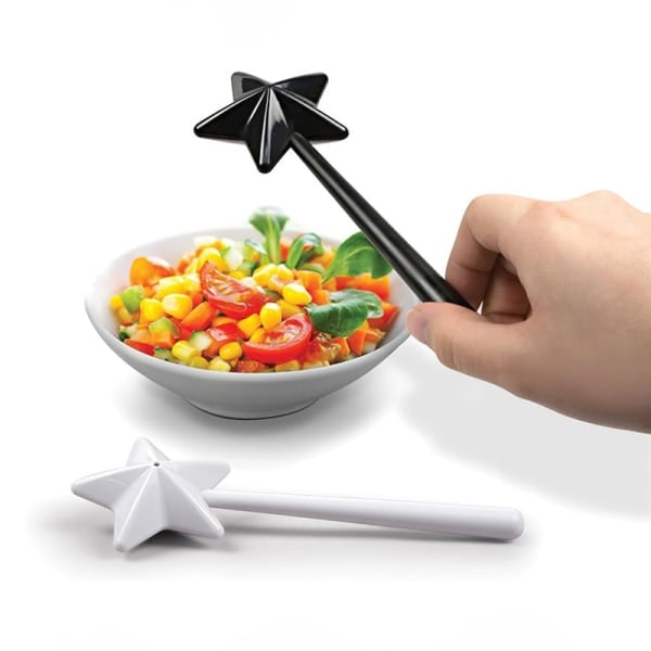 Plastik Salt Shakers Stjerne Salt Peber Magisk Krydderi - Black single hole