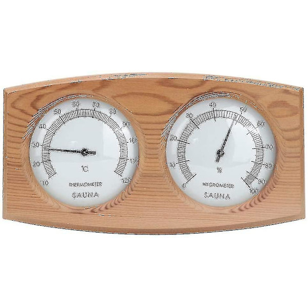 Bastutermometer 2 i 1 Trä Thermo-Hygrometer Termometer Hygrometer Ångbastu Tillbehör