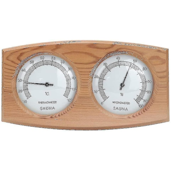 Saunatermometer 2 i 1 Træ Thermo-Hygrometer Termometer Hygrometer Damp Sauna Tilbehør