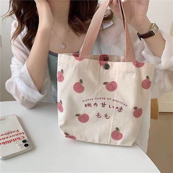 1 stk. Mini Canvas Taske Kvindelig Koreansk Sød Udsøgt Lille Håndtaske