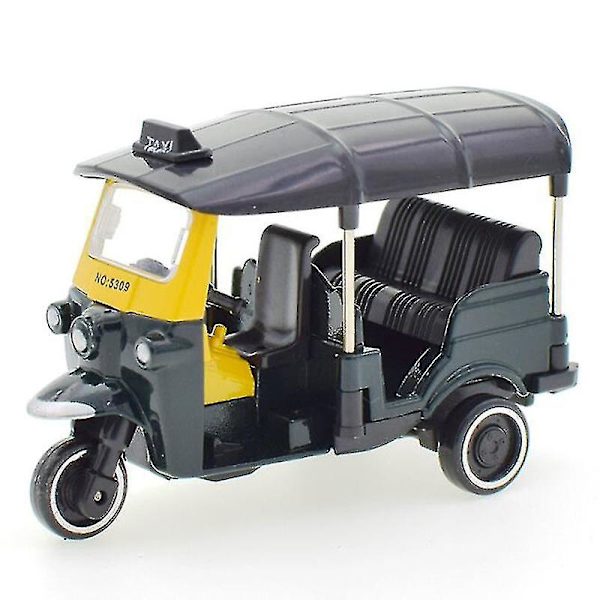 1:43 Skala Metall Legering Klassisk Tuk Tuk Taxi Bangkok India Trehjulssykkel Taxi Bilmodell Leke Diecast Kjøretøy Display Suvenirer Gaver c
