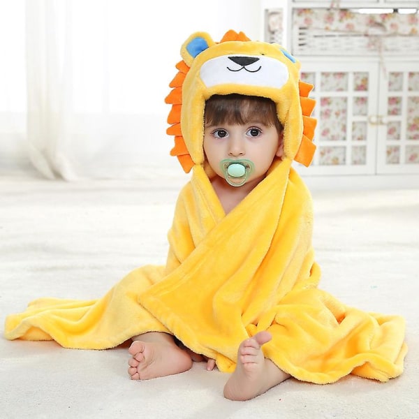 Premium-hupulliset pyyhkeet lapsille | Ranta-tai kylpypyyhe | Lion Design | Erittäin pehmeä ja erittäin suuri | 100 % puuvillaa lasten uima-/kylpypyyhe, jossa on Hoo
