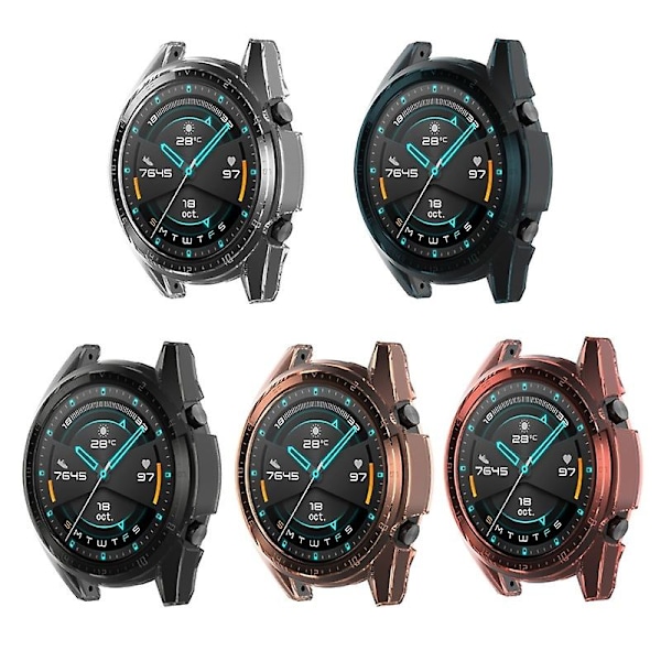 42/46mm TPU Smart Watch Bumper Case Protective Cover Shell för Huawei Watch GT 2 Transparent White 46mm