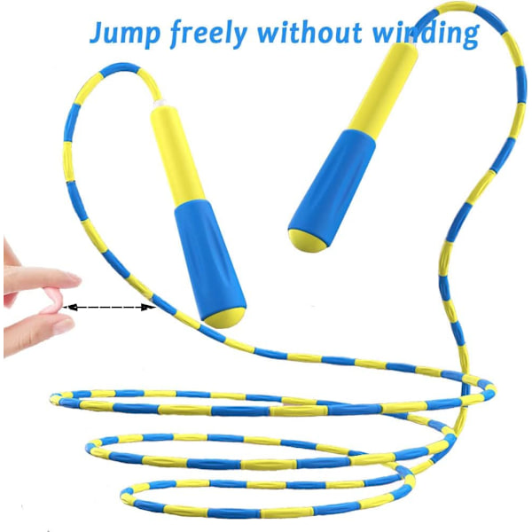 Blød Perle Springtov, Justerbar Tangle-Free Segmenteret Fitness Springtov til Mænd, Kvinder, Børn og Studerende (9 Fod, 280 cm)