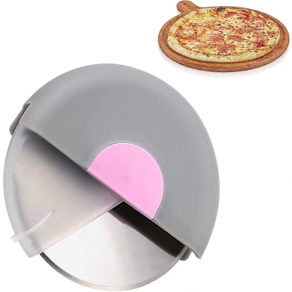Pizzahjul - Pizzakutter med beskyttende bladbeskyttelse - Super skarp pizzakutter i rustfritt stål