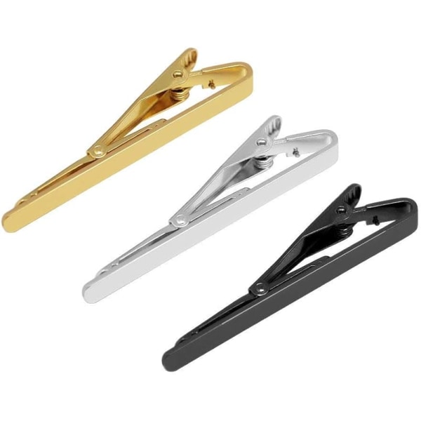 Moderne Mænds Metal Simpel Slipsnål Tie Bar Spænde Klemme Klemme Pin (Sort)