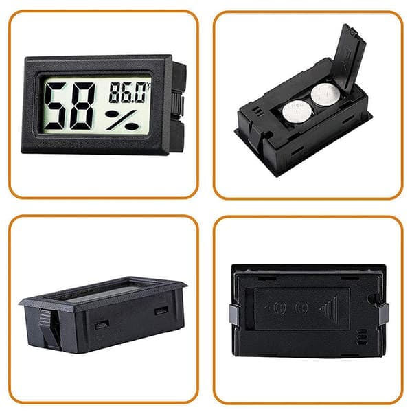 Mini digital hygrometer / termometer 5-pack Svart Svart Black