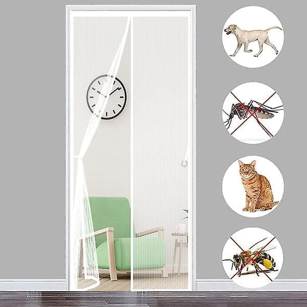Magnetisk dörr för myggnät 120x210 cm White