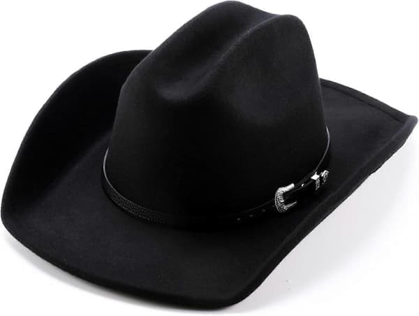 Klassisk Western Cattleman Crown Cowboyhatt med Rullet Brems og Elegant Spenne Ref: 1554