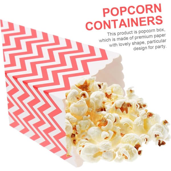Pommes frites-æske 24 popcornæsker Filmaften Fest Snackbeholder