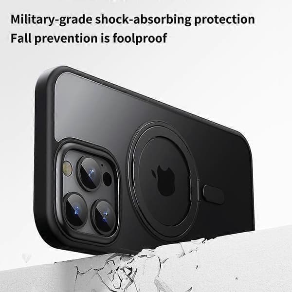 Skal till iPhone 16 Pro Kompatibelt med MagSafe Ställ Hybrid Telefonskydd Grey