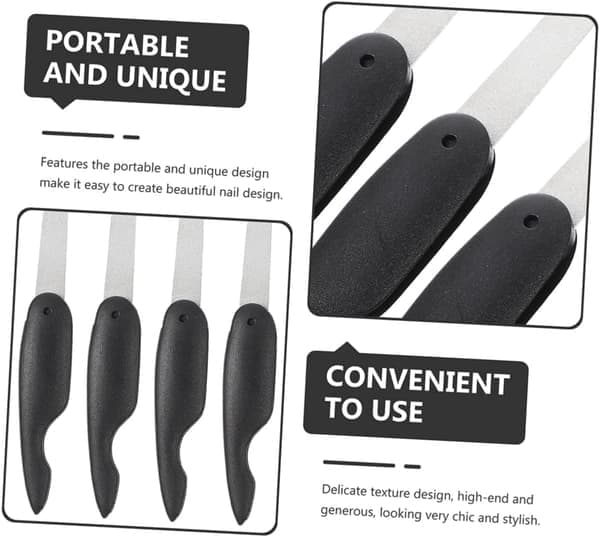 8 stk. Mini foldbare dobbeltsidede neglefile i metal Små neglebuffere Bærbare manicure-pedicureværktøjer