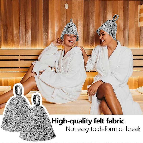 2 stycken bastuhattfilt Bastuhatt Bastuhatt Bastuaccessoarer Duschmössa Kvinnor Män Bastu Beanie Filt Hatt Huvudbonad