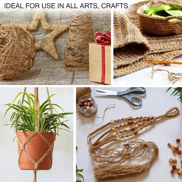 Jutelanka, 3 rullaa 2mm x 50m Jutelanka, Jutelanka koristeluun Puutarha Floristiikka DIY Taidekäsityöt Niputuskäsityöt ja Kääriminen - Vaaleanpunainen Beige Harmaa