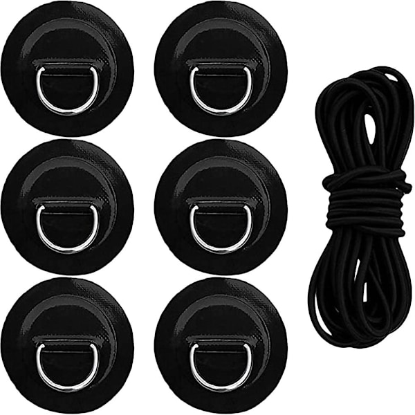 1 Set Bungee Deck Rigging Kit Surfboard Cord D Rings Kayak D Ring Pads Bungee Rope Kit