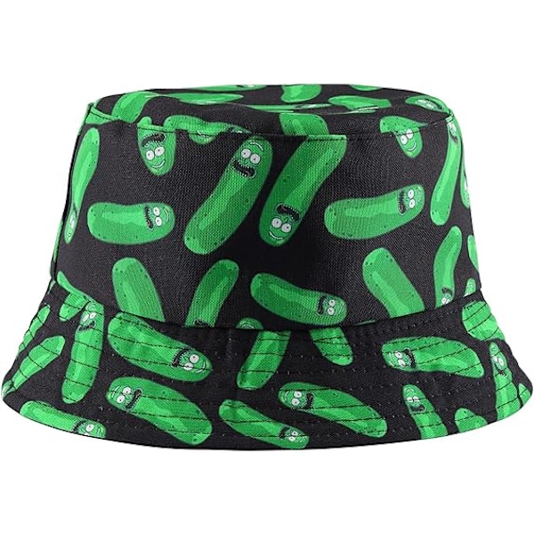 Unisex Reversibel Bucket Hat Trykk Dobbeltsidig Bruk Bomull Solhatt Fiskerhatt