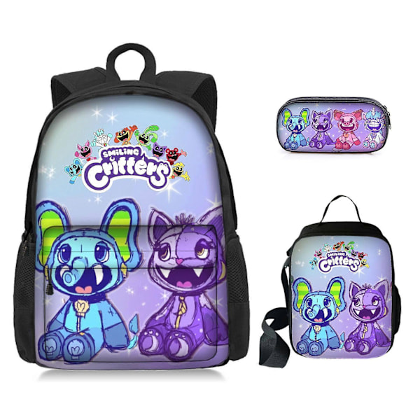 Ny Poppy's Playtime Kapitel 3 Smiling Critters Printet Rygsæk Tre-Delt Sæt Style 14