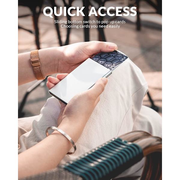 Korttilompakko miehille Luottokortin pidike RFID-esto Pop Up -kortin pidike Naisille Minimalistinen lompakko Ohut RFID-lompakko