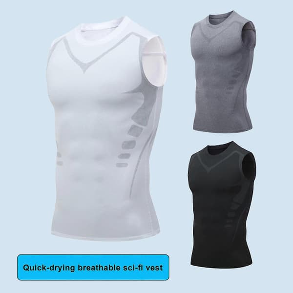 Version Ionic Formende Vest, Ermeløs Formende T-skjorte for Menn Grey XL