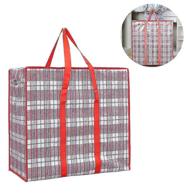 Vaskeposer med glidelås, gjenbrukbare, store, sterke, stor handlepose Red
