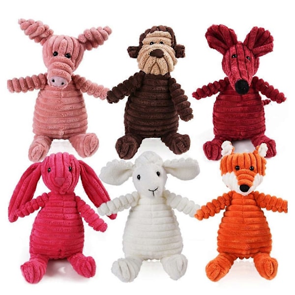 Plush Hundeleksaker Djurformade Bita-Resistenta Pipande Leksaker Corduroy Hundeleksaker för Små Hundar Valpar Husdjur Träningstillbehör lion