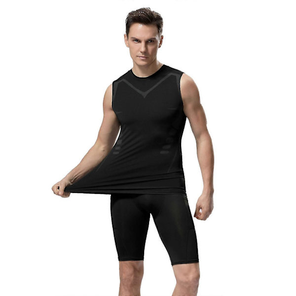Version Ionic Formende Vest, Ermeløs Formende T-skjorte for Menn Grey L