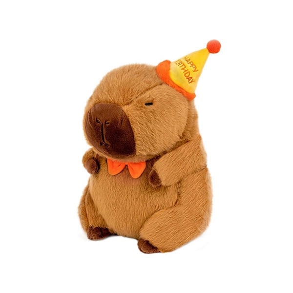 Capybara Plysjdukke Søt Anime Fluffy Leke Kawaii Plysj Happy Birthday Dukke Gave til Kjæreste Myke Kosedyr